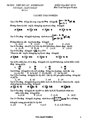 Kiểm tra học kỳ II môn Toán 10